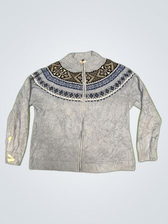 Alaïa Blue Nordic Knit Cardigan