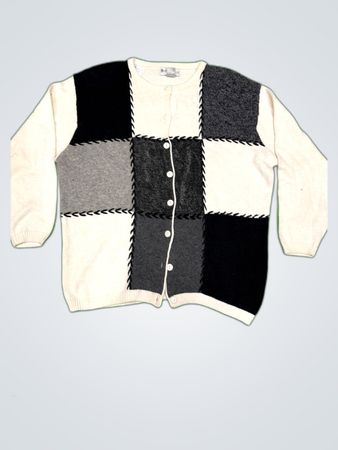 Dressbarn Patchwork Knit Cardigan