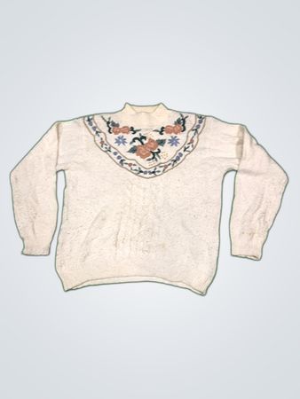 Alfred Dunner Embroidered Turtleneck Sweater
