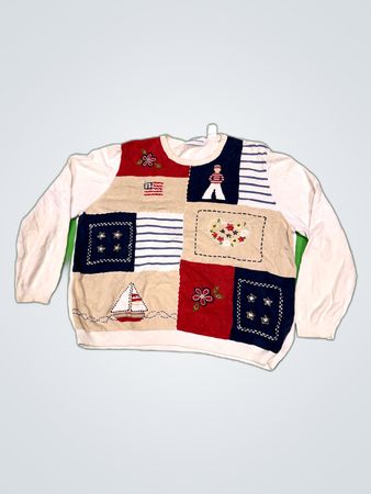 Alfred Dunner Patchwork Knit Sweater