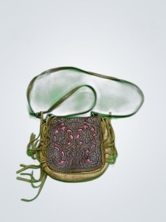Brown Leather Fringed Purse