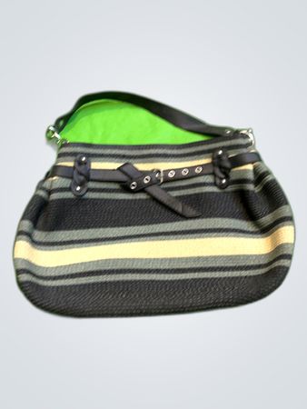 Striped Woven Tote Handbag