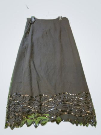 Fains Black Sequin Hem Maxi Skirt