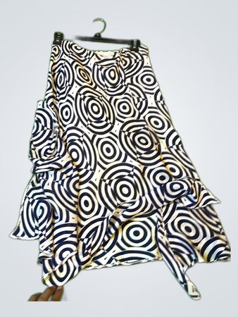 Unbranded Black and White Geometric Print Mini Skirt