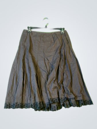 Mango Taupe Lace Trim Mini Skirt