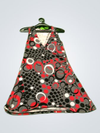 Dress with Red, Black, and White Polka Dots