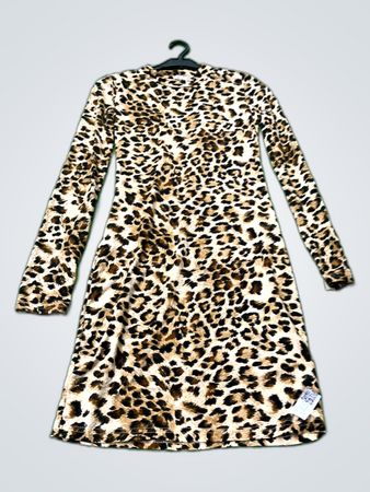 Kayla Paris Leopard Print Long Sleeve Mini Dress
