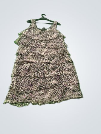 Biaggini Leopard Print Ruffled Party Dress