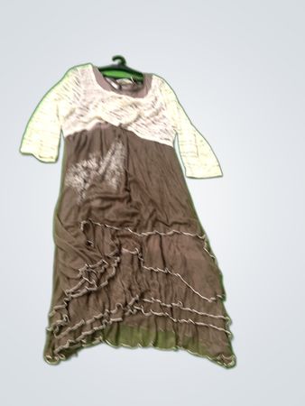 Paprika Brown and White Lace Dress