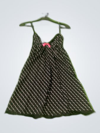 H&M Black Wavy Print Spaghetti Strap Mini Dress