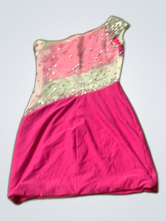 Pink and Silver Sequined Dress