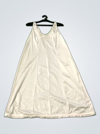 White Lace Trim Slip Dress