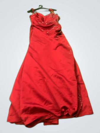 Red Sequined Maxi Party Dress