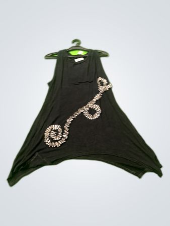 Unbranded Black Sleeveless Asymmetric Tank Top
