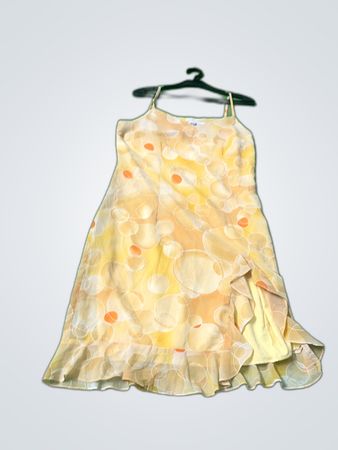 Zara Yellow Bubble Print Mini Dress