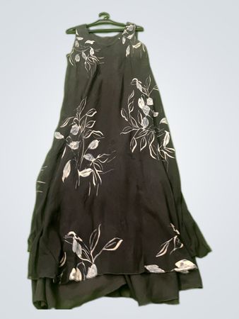 Black Floral Print Maxi Dress