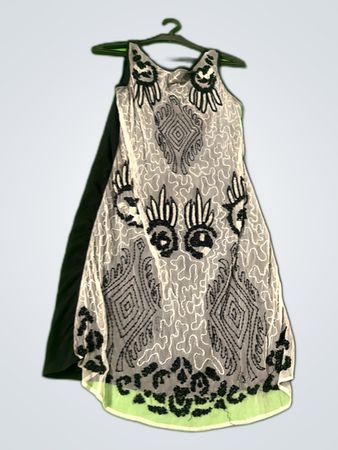 Black and White Dress with Floral Pattern