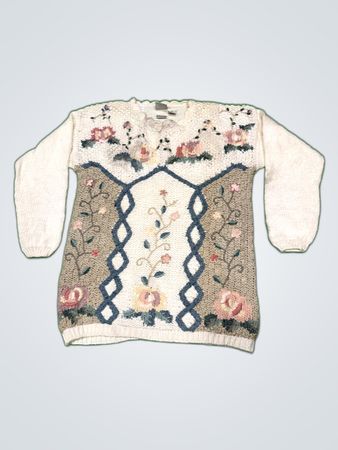 Classic Elements Embroidered Knit Cardigan