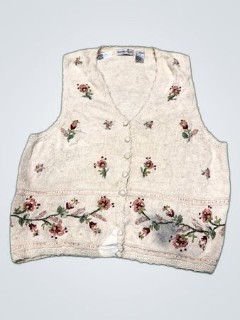 By Design Knitted Floral Vest