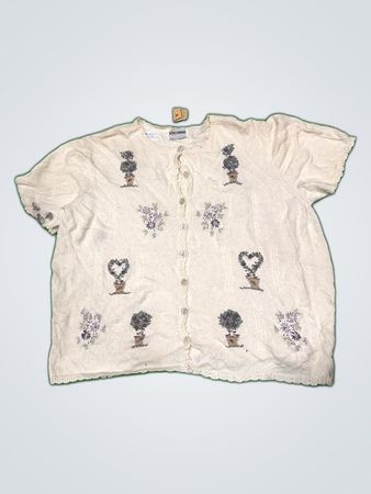 Alfred Dunner Embroidered Knit Cardigan