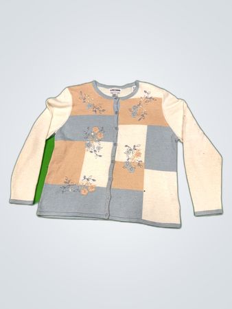 Alfred Dunner Floral Knit Cardigan