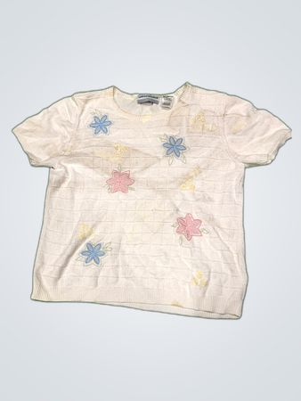 Alfred Dunner Floral Embroidered Knit Blouse