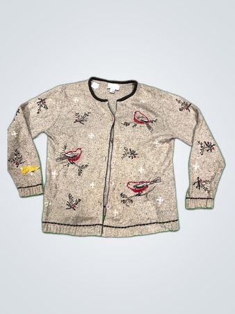Christopher & Banks Embroidered Knit Cardigan