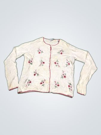 Papaya Floral Knit Sweater