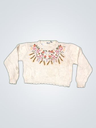 Amancio Floral Embroidered Knit Sweater
