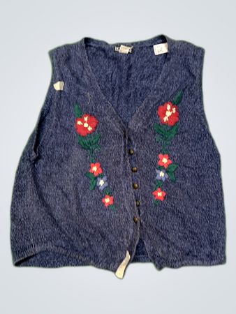 Honors Knitted Floral Cardigan Vest