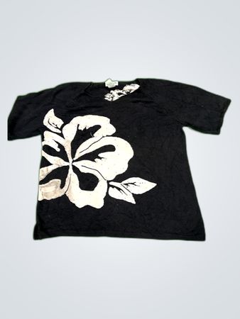 Quacker Factory Printed Hibiscus T-Shirt