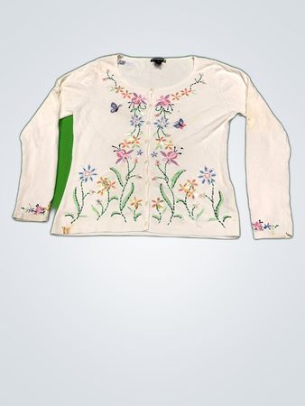 Sweaterworks Embroidered Floral Cardigan