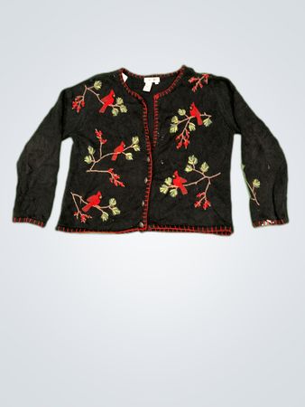 Coldwater Creek Black Knit Cardigan