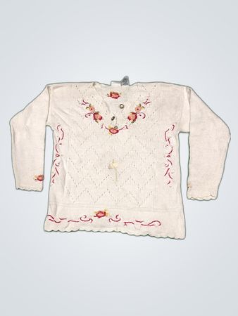 Capacity Floral Embroidered Knit Cardigan