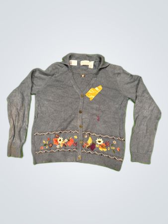 Alfred Dunner Floral Embroidered Cardigan