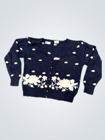 Margules Floral Embroidered Knit Cardigan