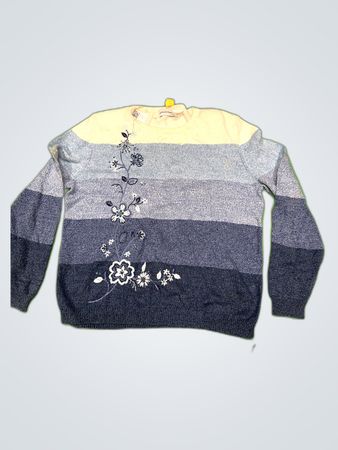 Alfred Dunner Color Block Knit Sweater