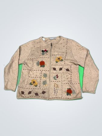 Craft & Barrow Embroidered Knit Cardigan