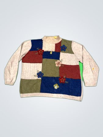 Alfred Dunner Patchwork Knit Sweater