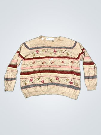 Alfred Dunner Embroidered Knit Sweater