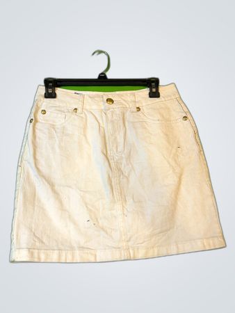 Della La Palma White Denim Mini Skirt