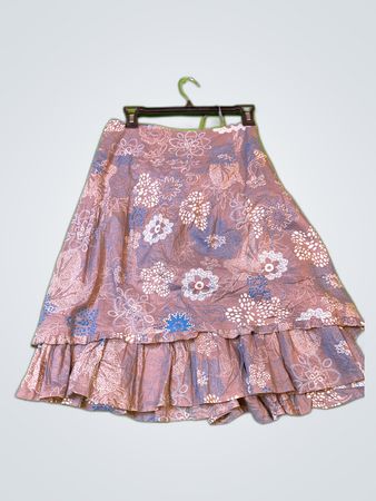Mango Floral Ruffled Mini Skirt