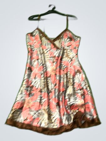 Floral Print Polyester Slip Dress