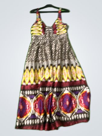 Colorful Geometric Print Maxi Dress