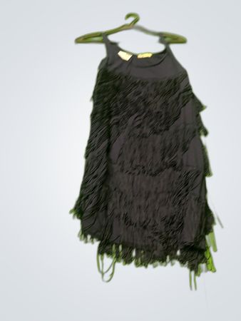 Voyelles Black Fringe Mini Dress