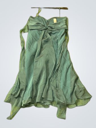 Début Teal Silk Slip Dress