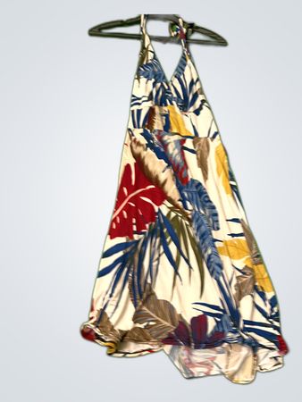 Tropical Print Halter Neck Dress