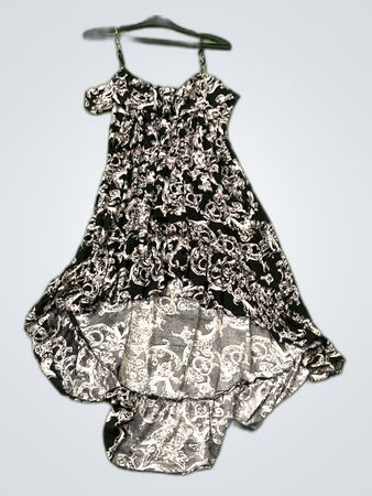 Jovani Black and White Floral Dress