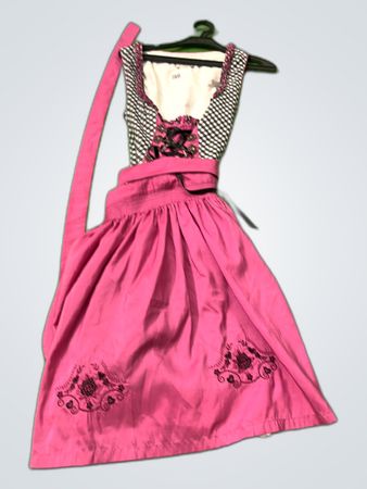Landhaus Pink Checkered Dirndl Dress