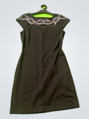 Zara Black Embellished Mini Dress